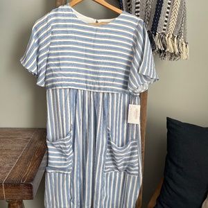 Blue & white stripped dress